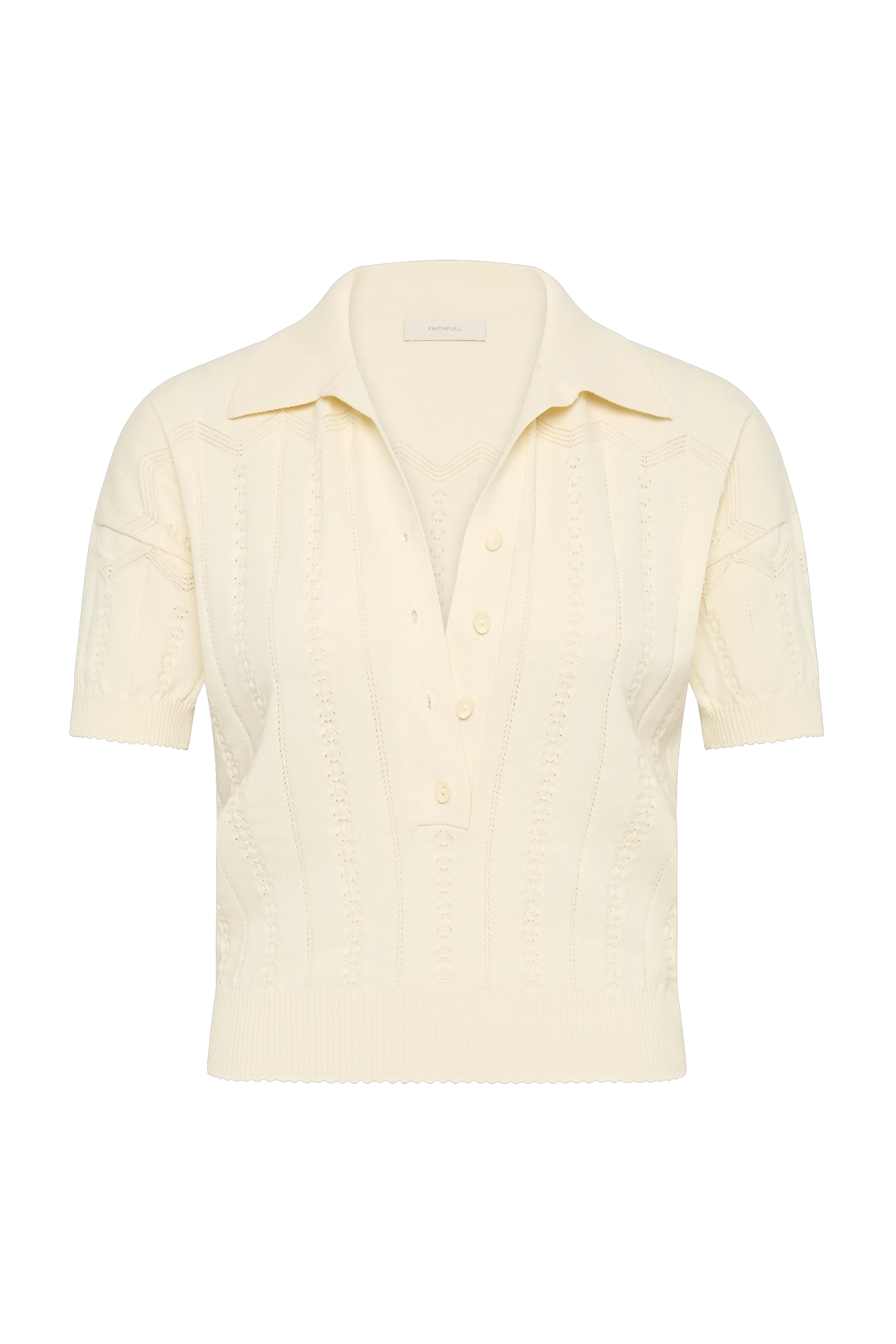 Acme Polo Shirt Maja Pointelle Vintage White - Image 6