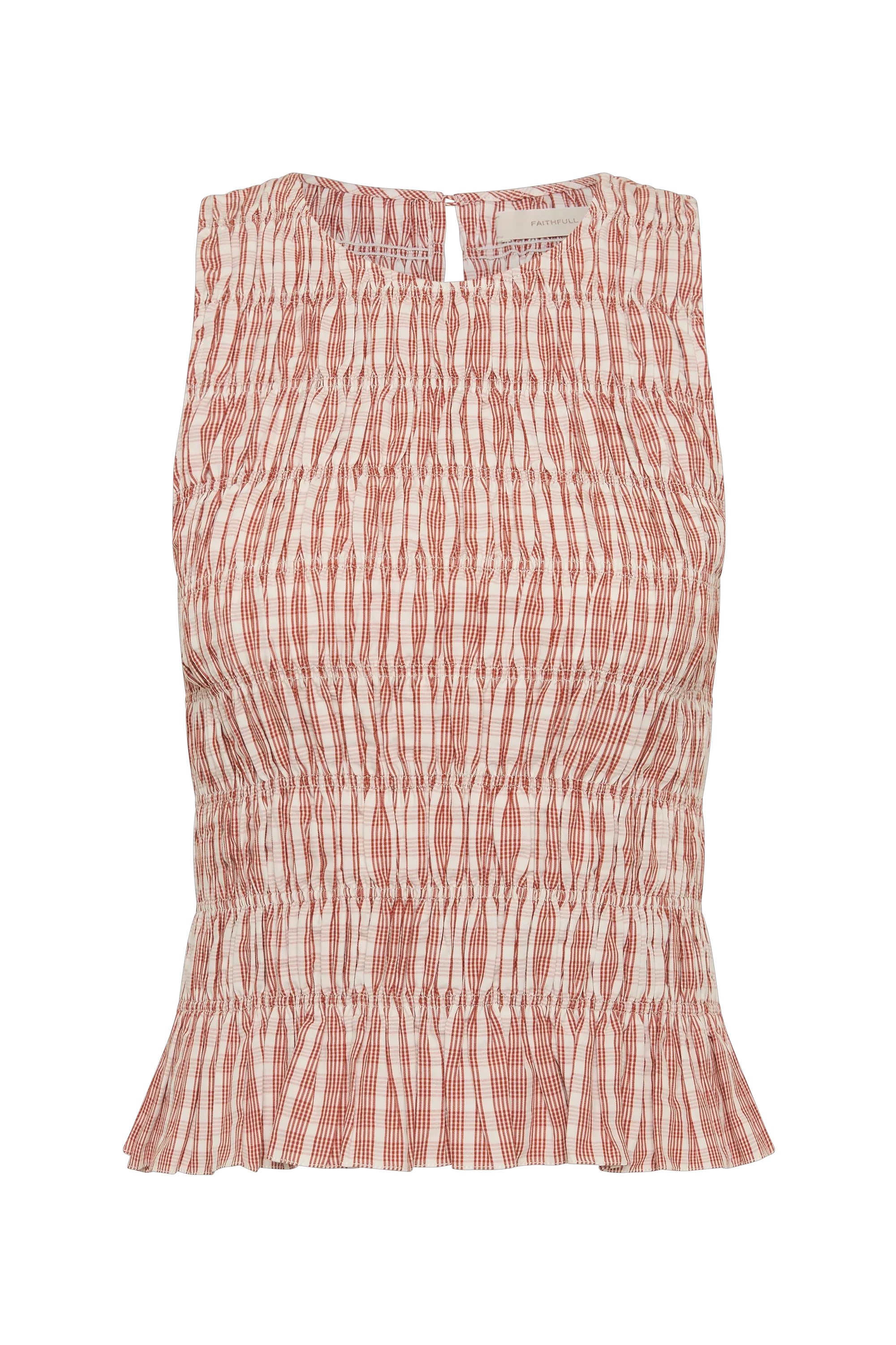 Cales Top Paloma Check Cinnamon White - Image 6