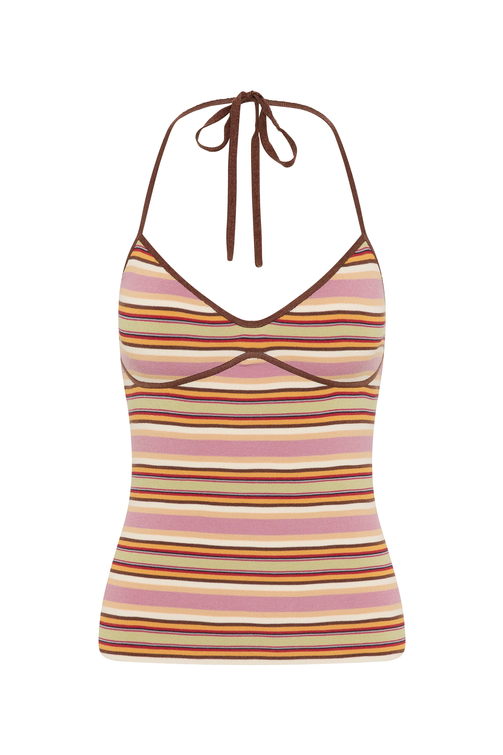 Citara Halter Top Luis Stripe Dusty Mauve - Final Sale - Image 7