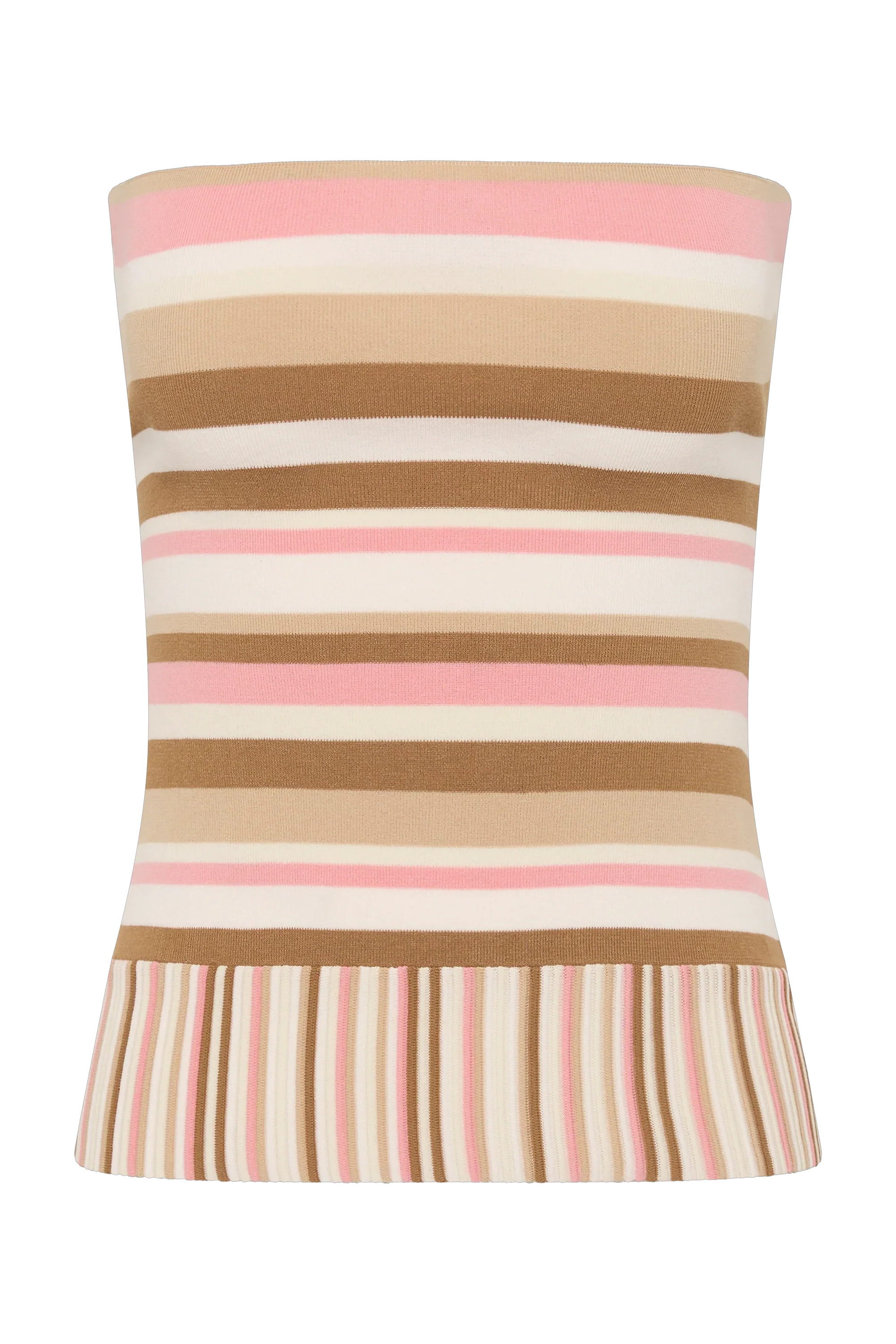 Citara Strapless Top Puce Sepia Stripe - Final Sale - Image 6