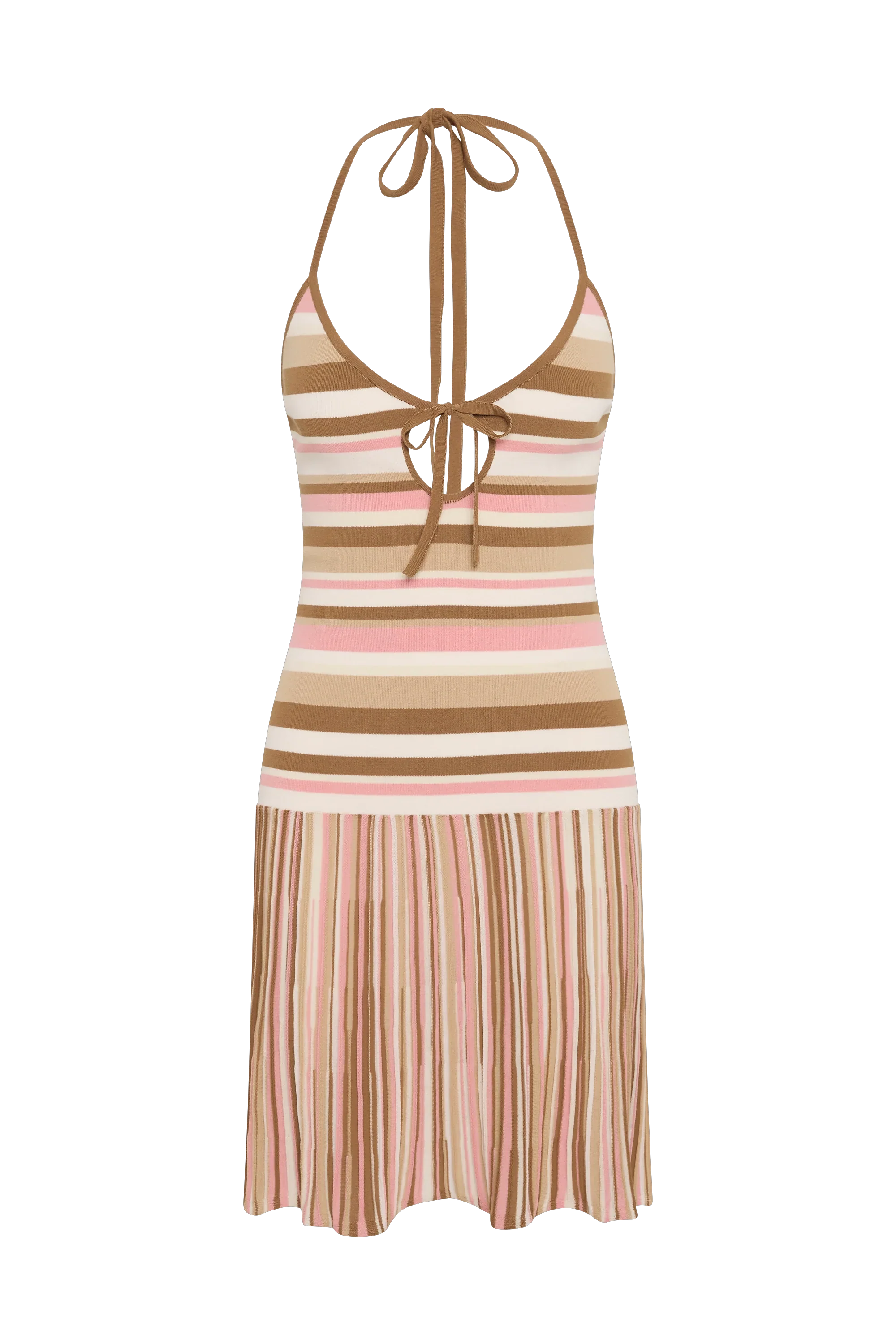 Elea Mini Dress Puce Sepia Stripe - Final Sale - Image 6