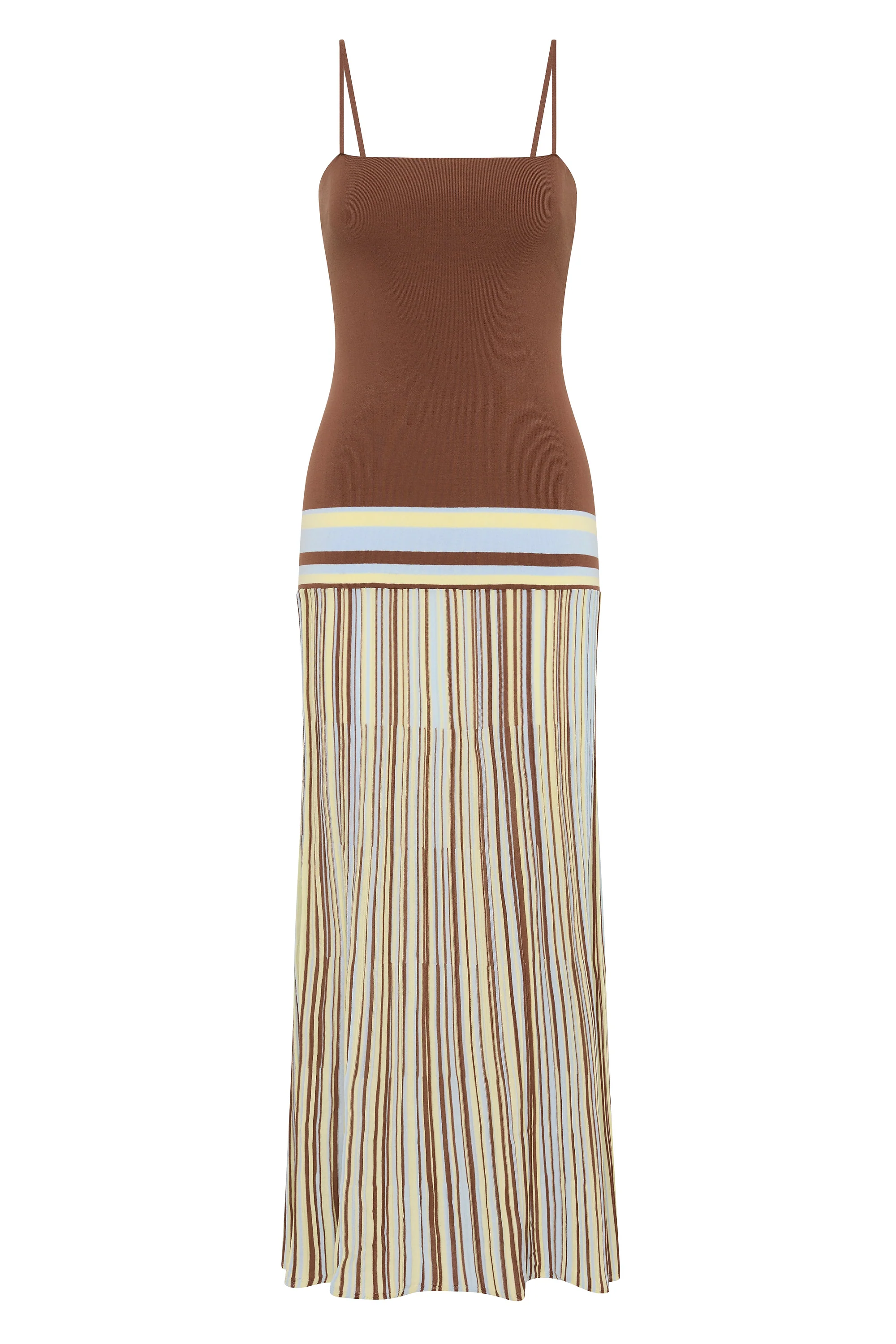 Esenia Knit Dress Sky Blue Pale Yellow Stripe - Image 7