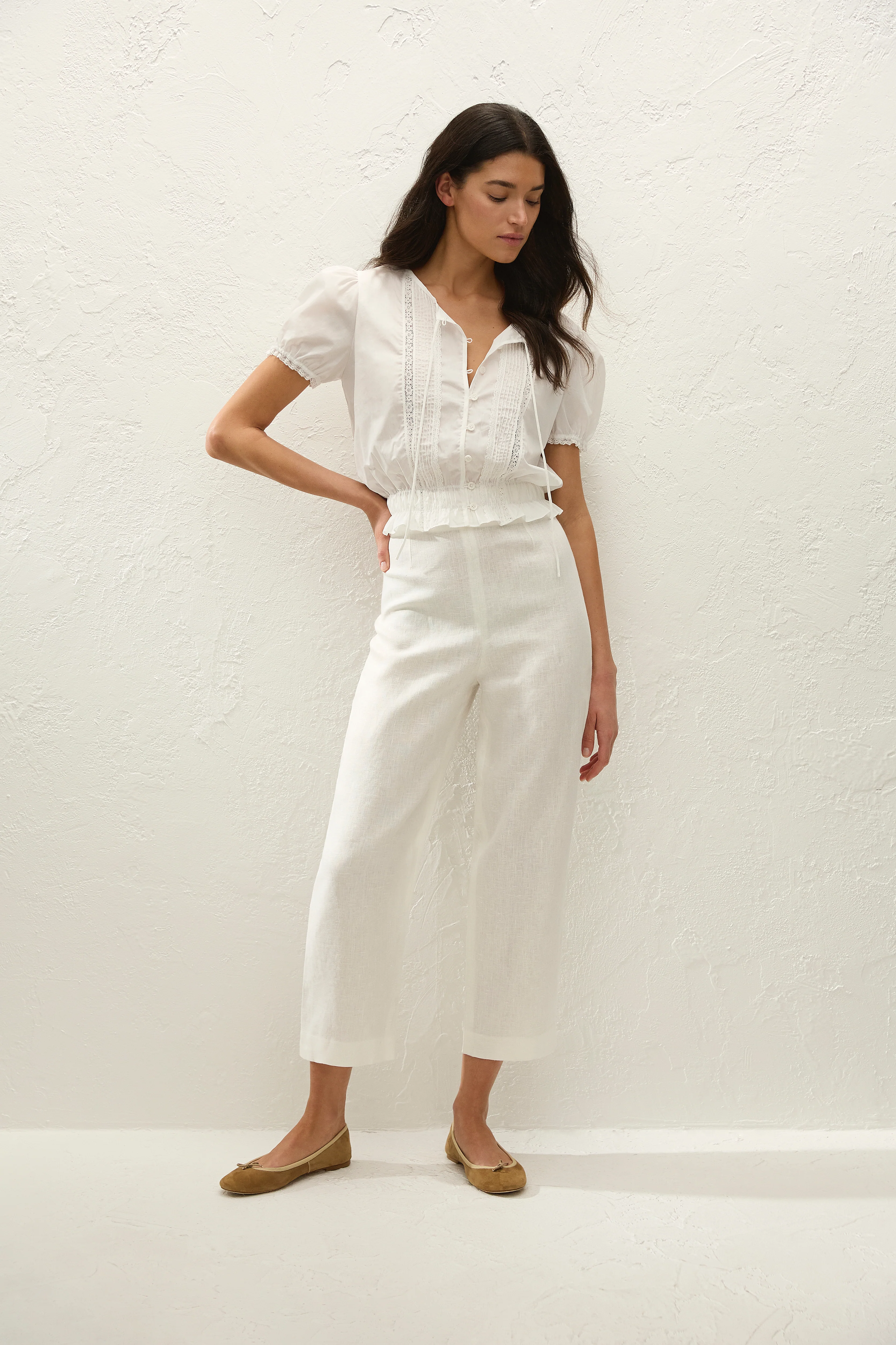 Fiora Blouse Fresco Lace White - Final Sale