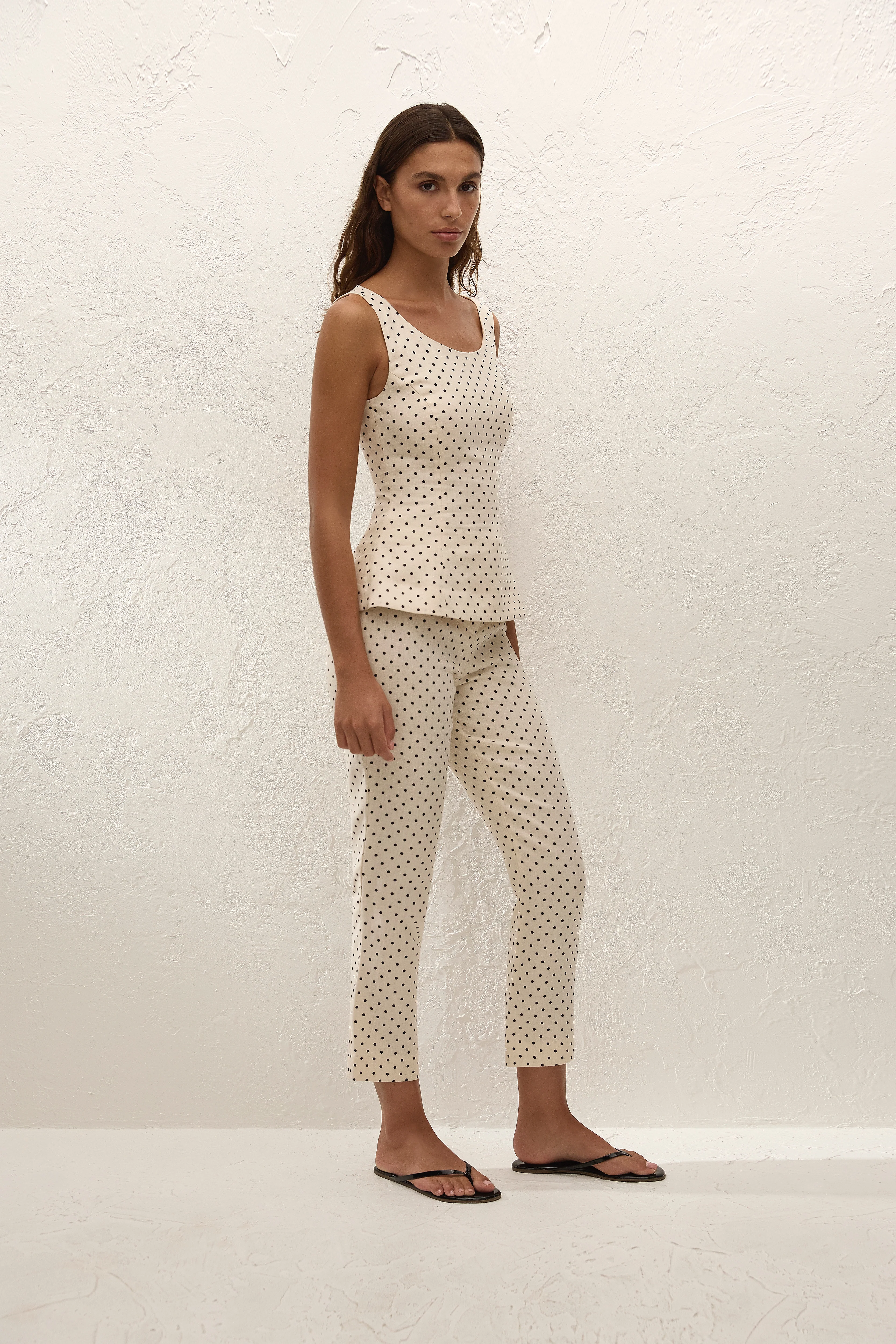 Iria Top Lola Polka Dot Cream Black - Image 2