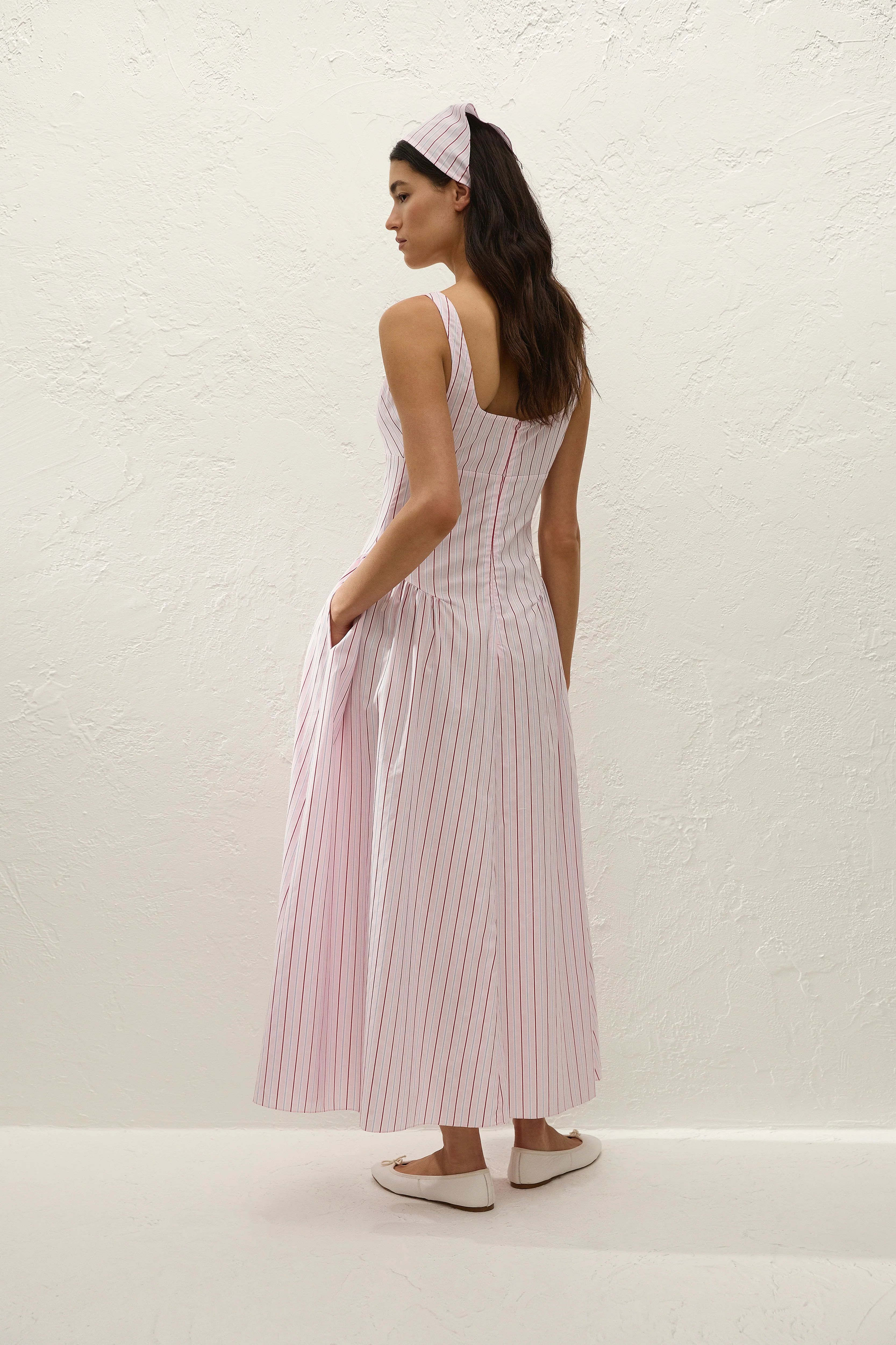 Marcella Midi Dress Fiori Stripe Palazzo - Final Sale - Image 5
