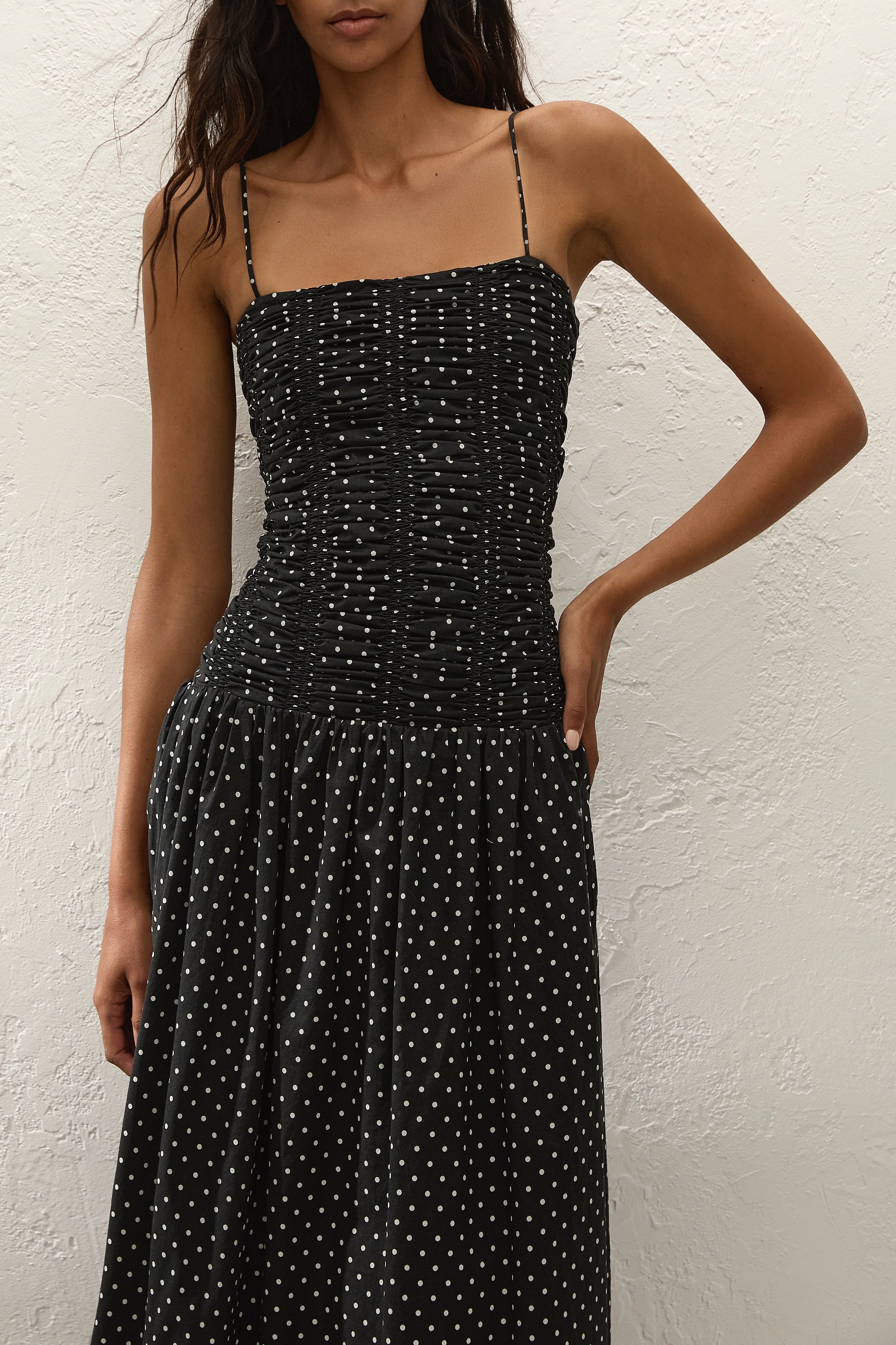 Mira Maxi Dress Lola Polka Dot Black Off White - Image 2