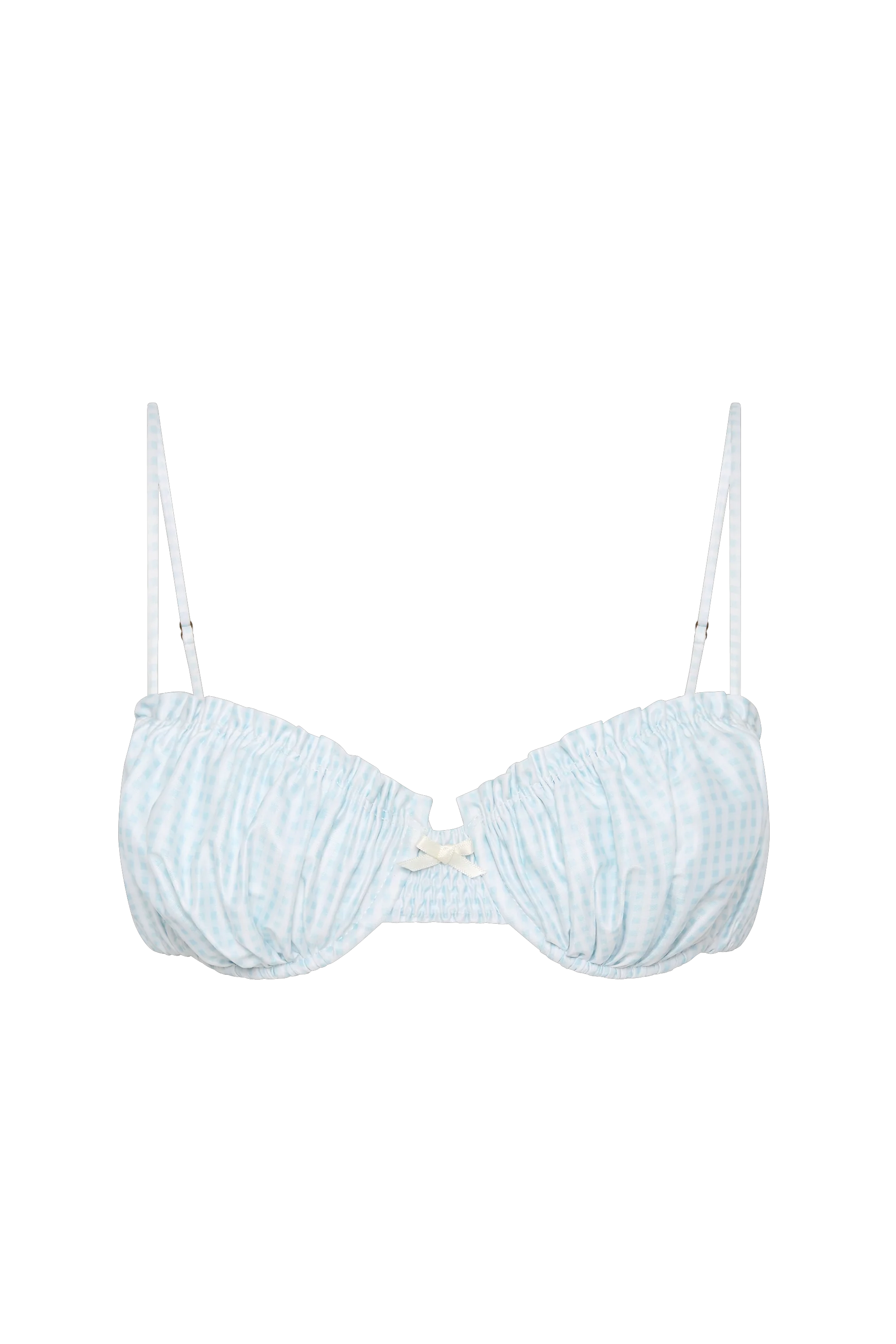 Moana Bikini Top Gingham Sky Blue - Image 6