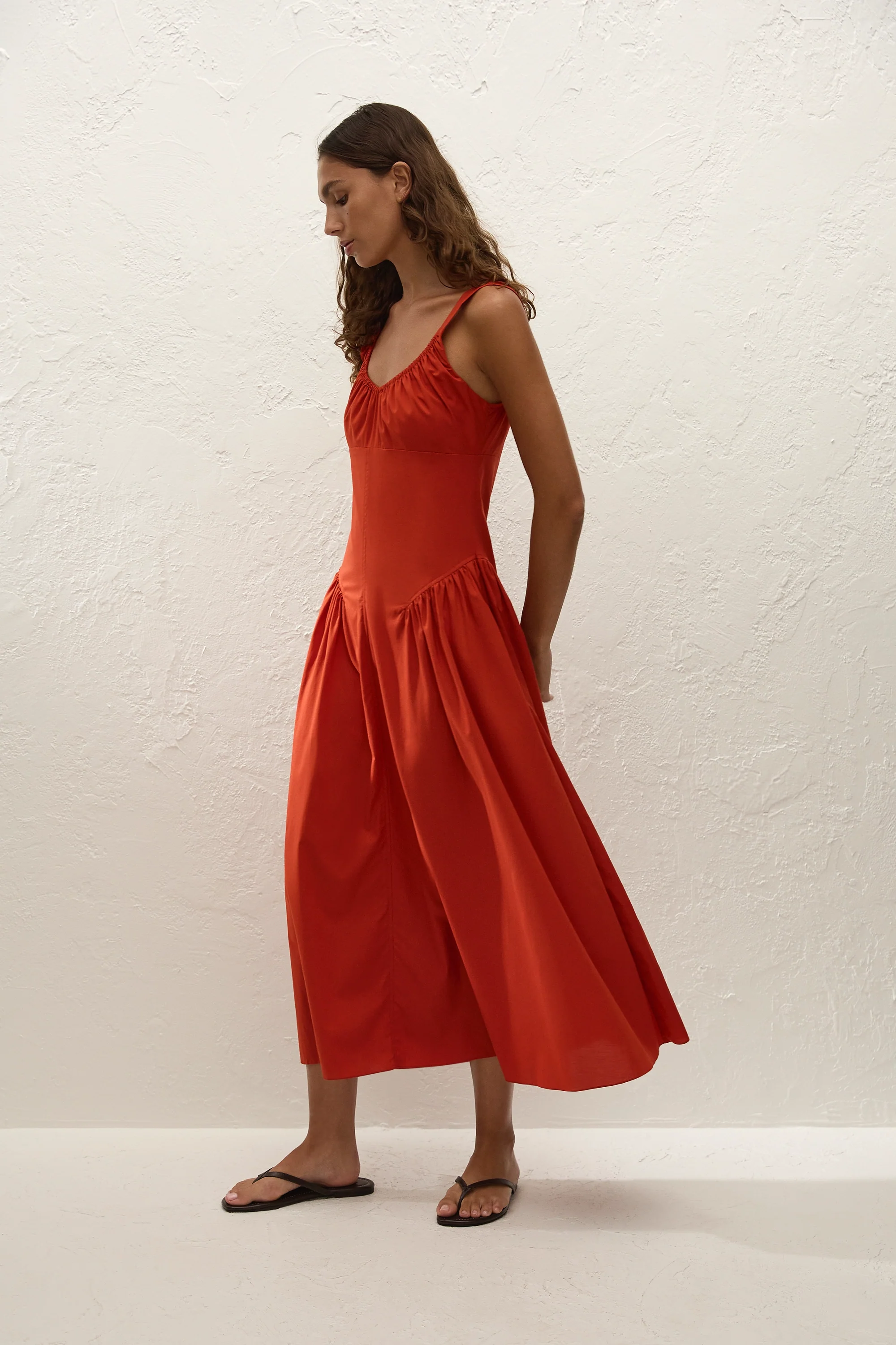 Olas Midi Dress Dusty Tomato - Final Sale - Image 3