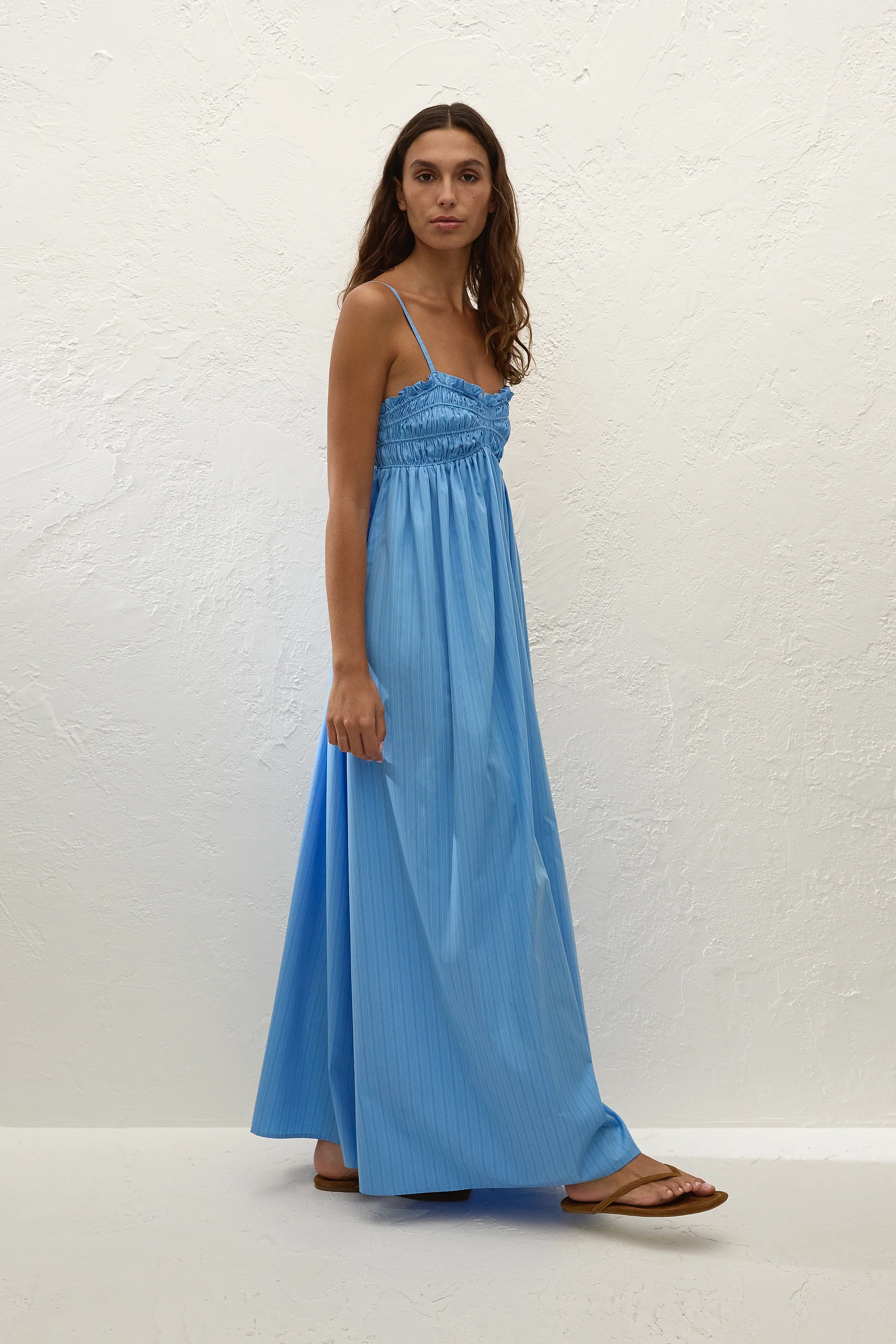 Presa Maxi Dress Mico Pinstripe Azul - Final Sale - Image 4