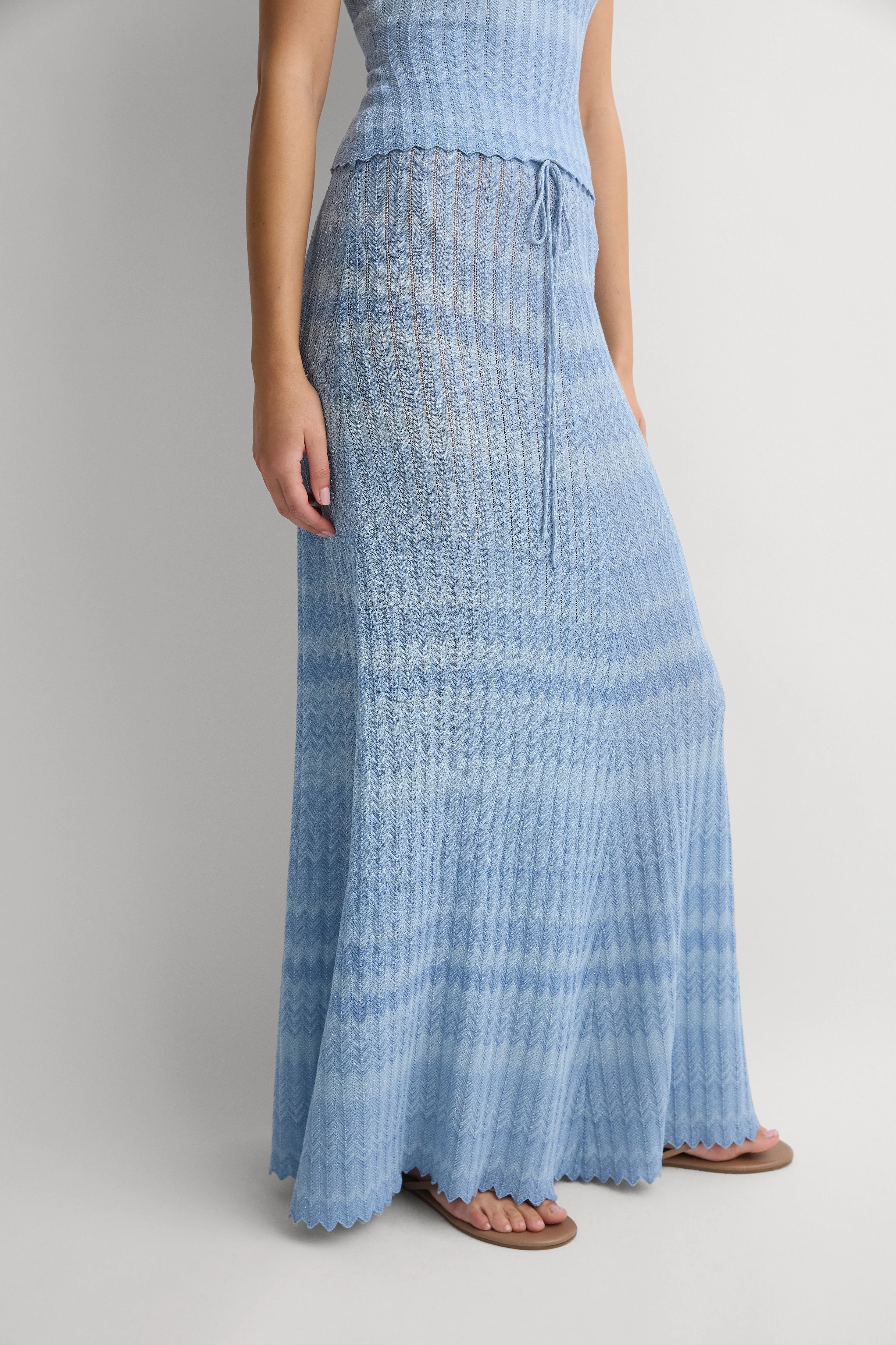 Ria Skirt Light Blue Chevron - Image 3