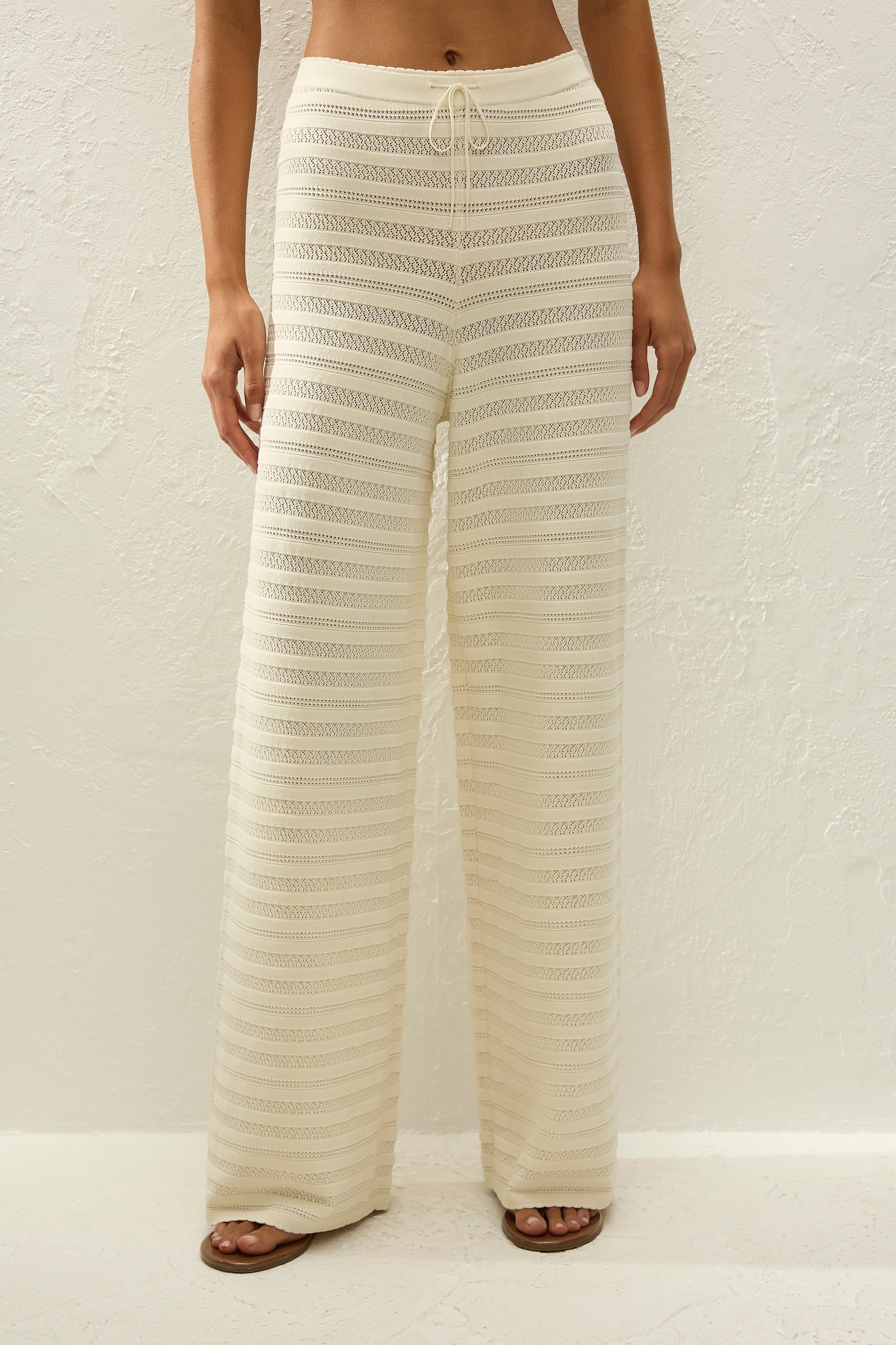 Tanya Pant Ida Pointelle Vintage White - Image 2