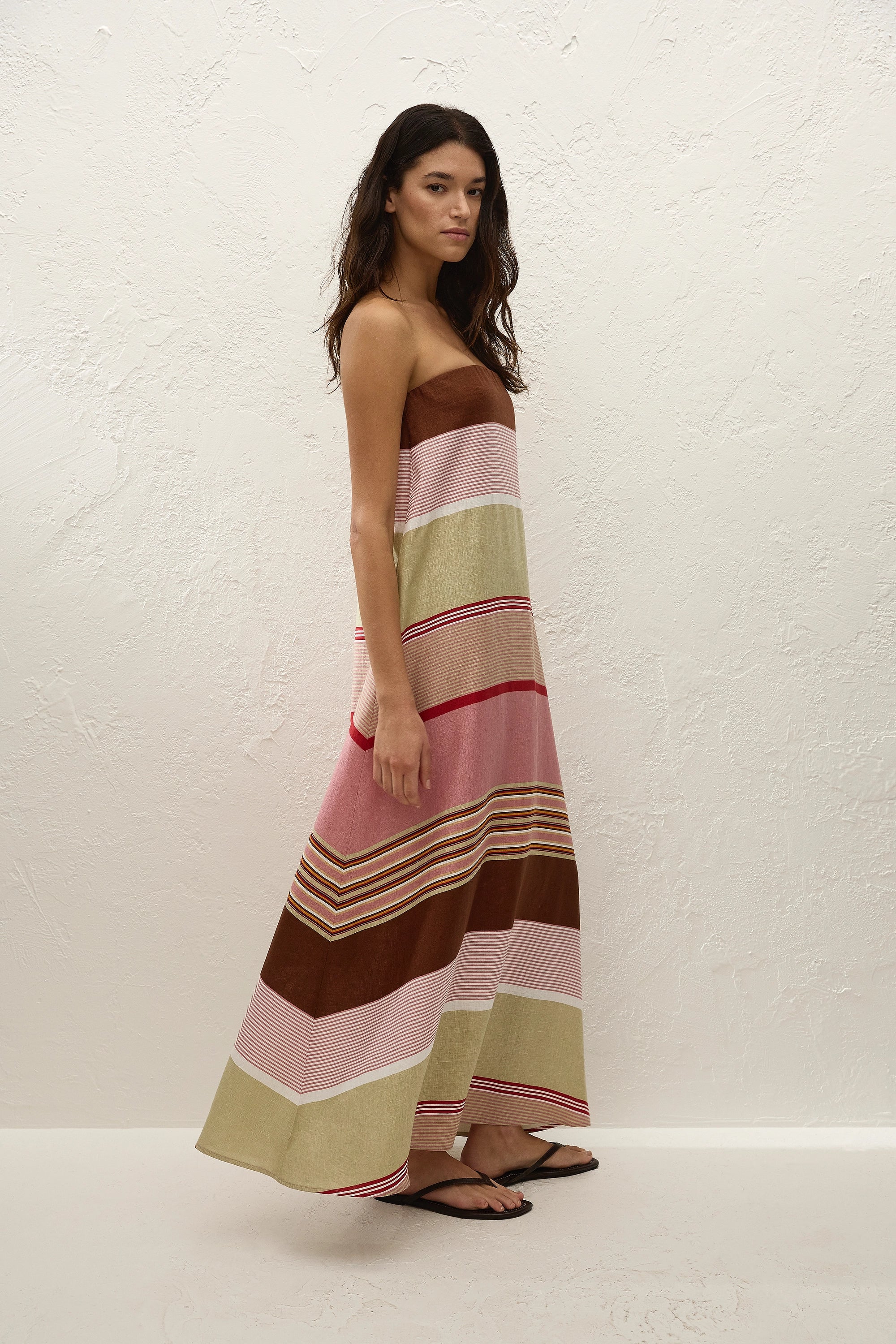 Yolina Maxi Dress Barragan Stripe Dusty Mauve - Final Sale - Image 3
