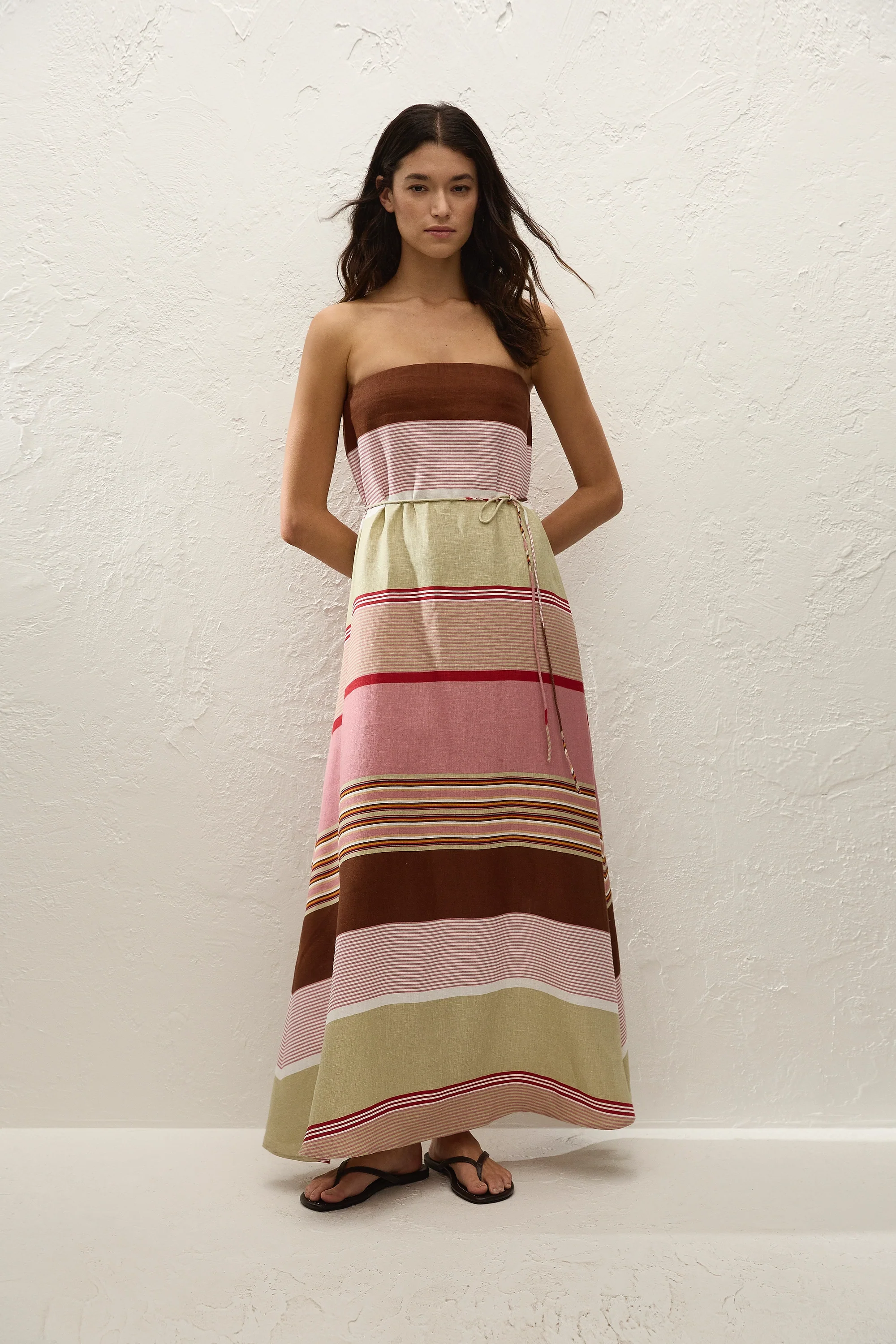 Yolina Maxi Dress Barragan Stripe Dusty Mauve - Final Sale - Image 4