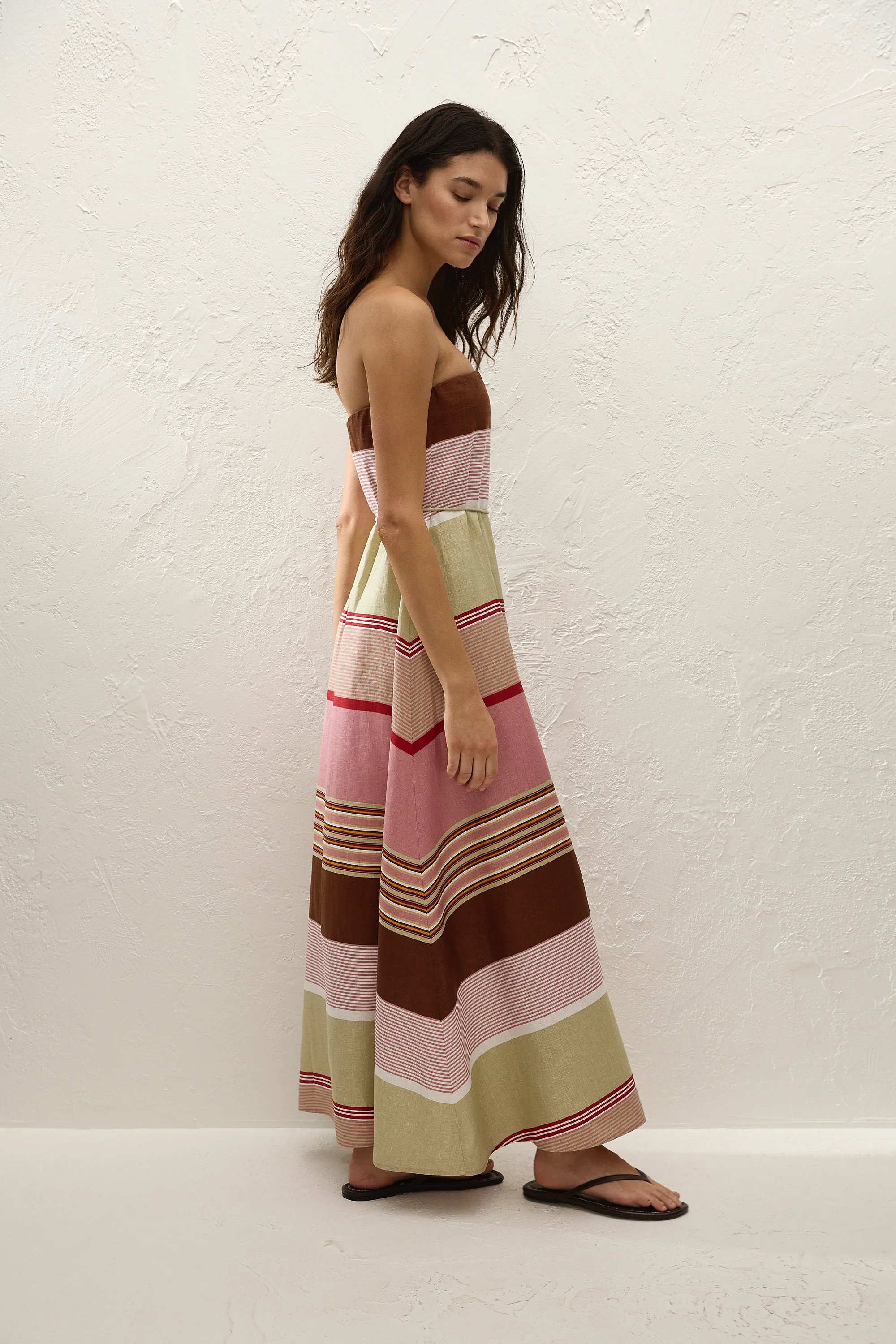 Yolina Maxi Dress Barragan Stripe Dusty Mauve - Final Sale - Image 5